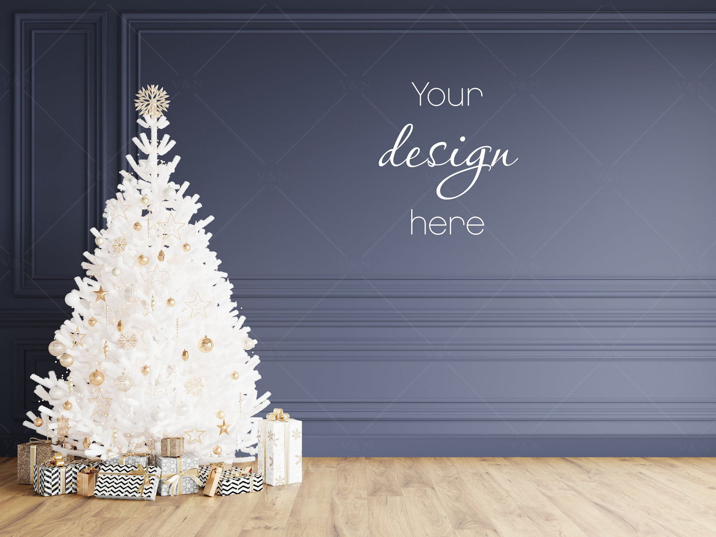 Empty Wall Mockup, Christmas Interior Mockup, Blank Wall Mockup, Living Room Wall Mockup, Wall Mockup