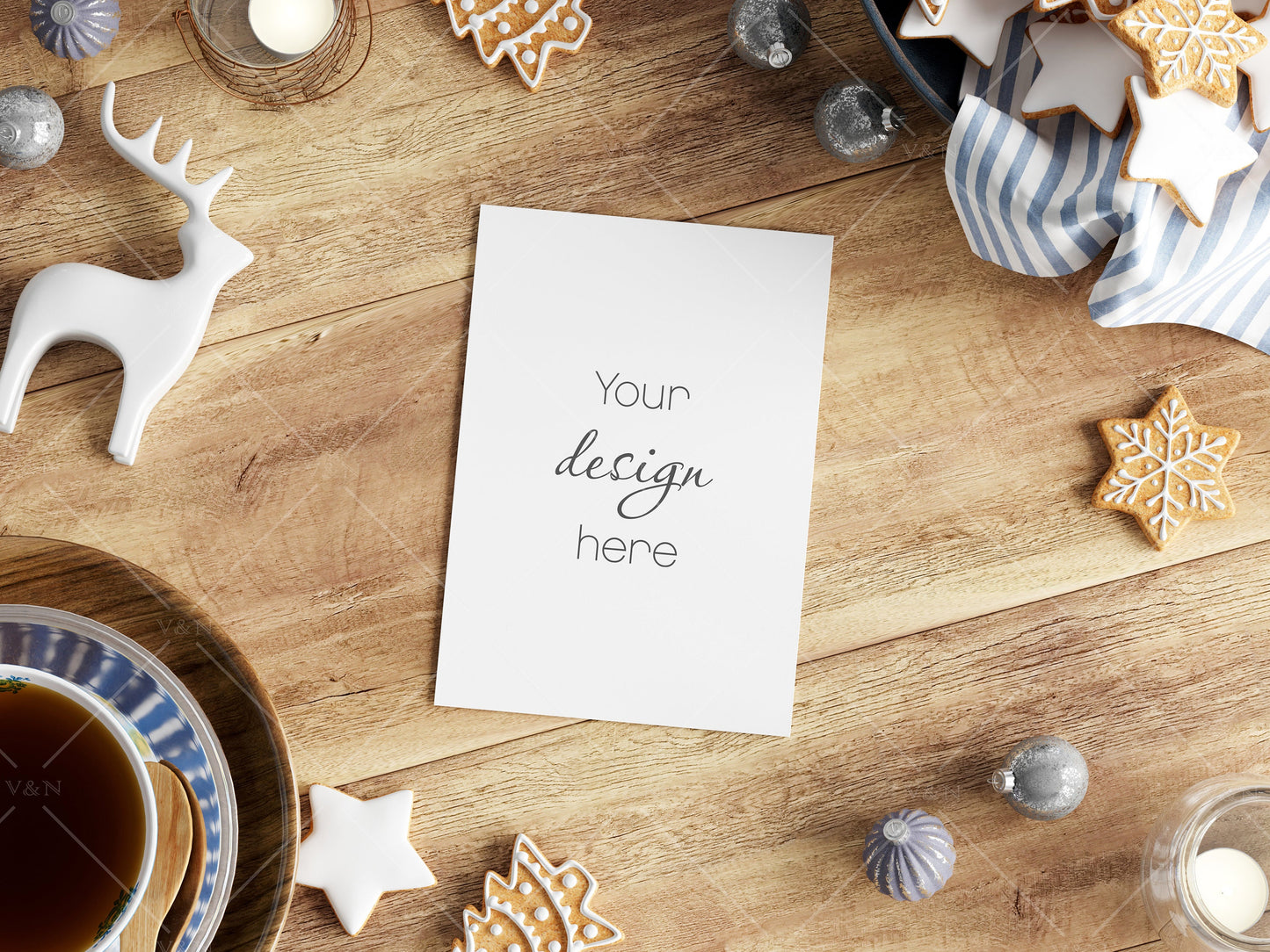 Christmas Card Mockup 5x7, Mockup Christmas Card, Invitation Mockup, Greeting Card Mockup