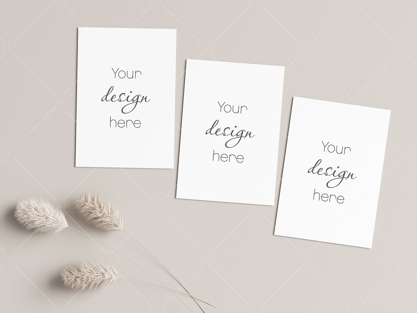 3 Greeting Cards Mockup 5x7, Invitation Mockup, Card Mockup