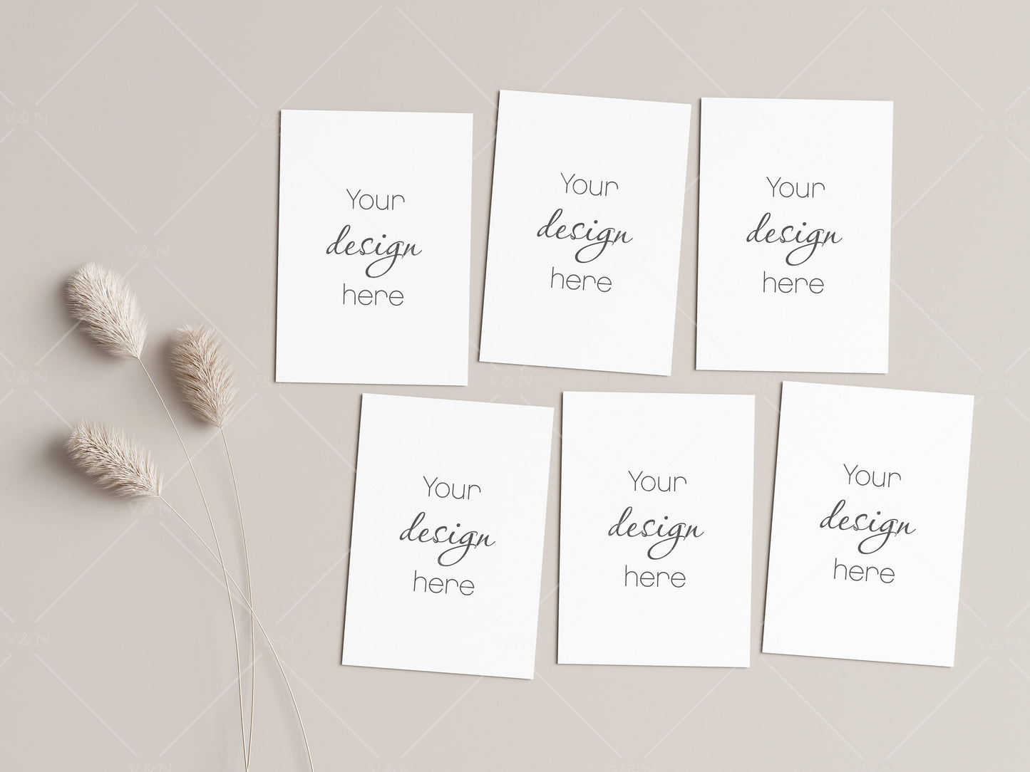 6 Cards Mockup 5x7, Invitation Mockup, Card Mockup