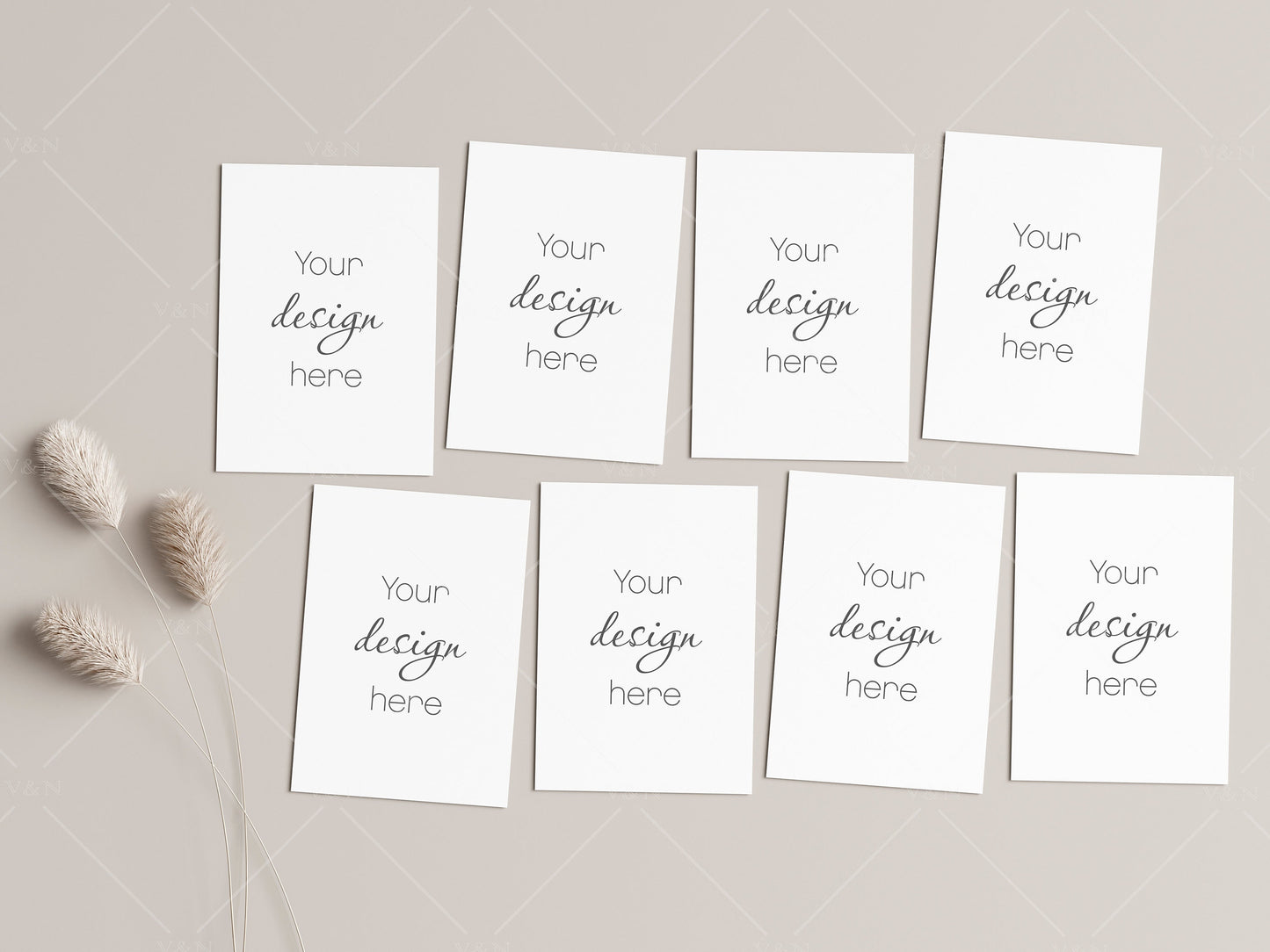 8 Cards Mockup 5x7, Invitation Mockup, Card Mockup