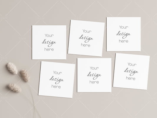 Card Mockup Square, Invitation Mockup, Greeting Card Mockup