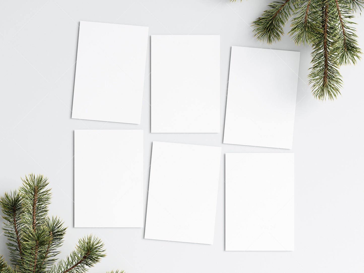 Six Christmas Cards Mockup 5x7, Mockup Christmas Card, Invitation Mockup, Greeting Card Mockup