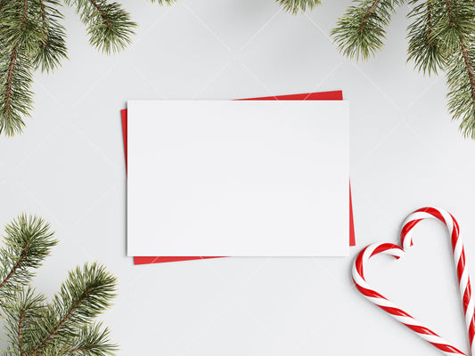 Horizontal Christmas Card Mockup 5x7, Mockup Christmas Card, Invitation Mockup, Greeting Card Mockup