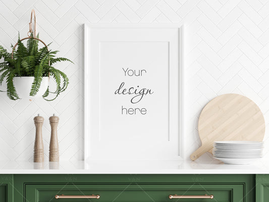 Kitchen Interior Frame Mockup, Poster Mockup