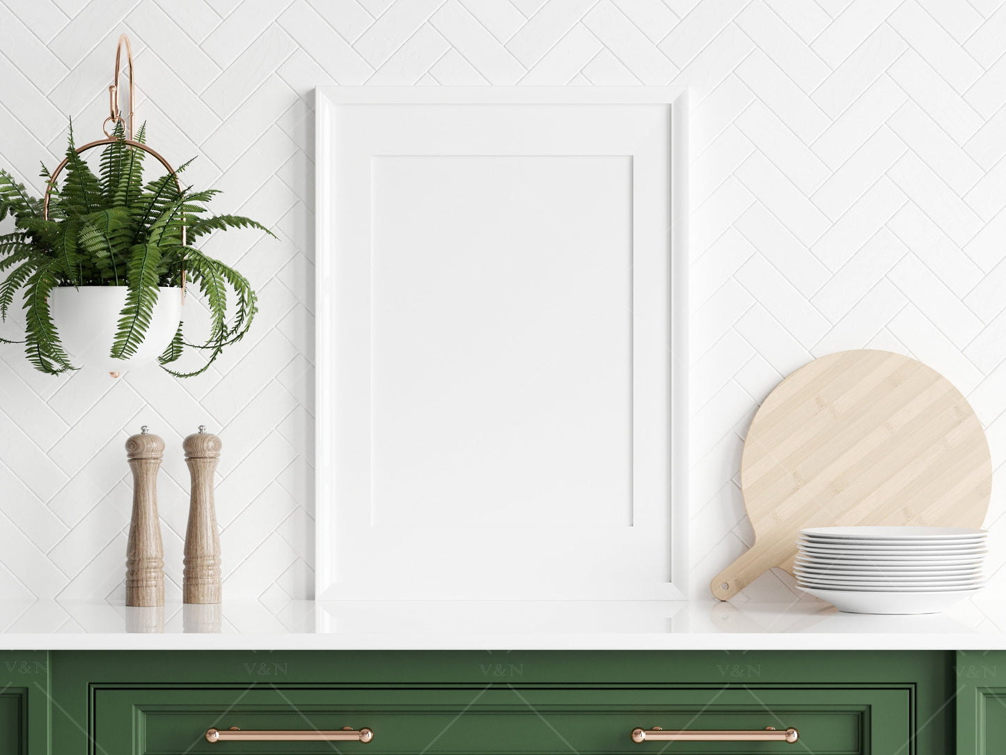 Kitchen Interior Frame Mockup, Poster Mockup