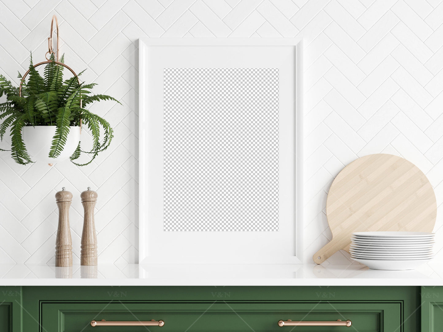 Kitchen Interior Frame Mockup, Poster Mockup