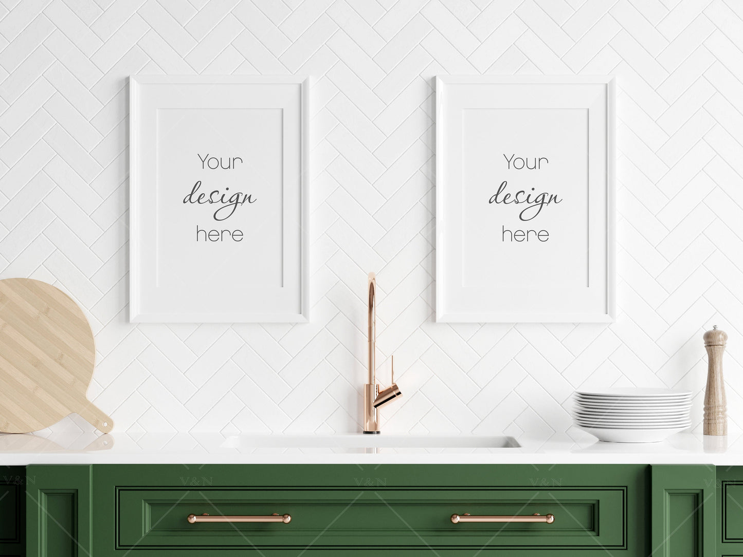 Kitchen Interior Frame Mockup, Poster Mockup