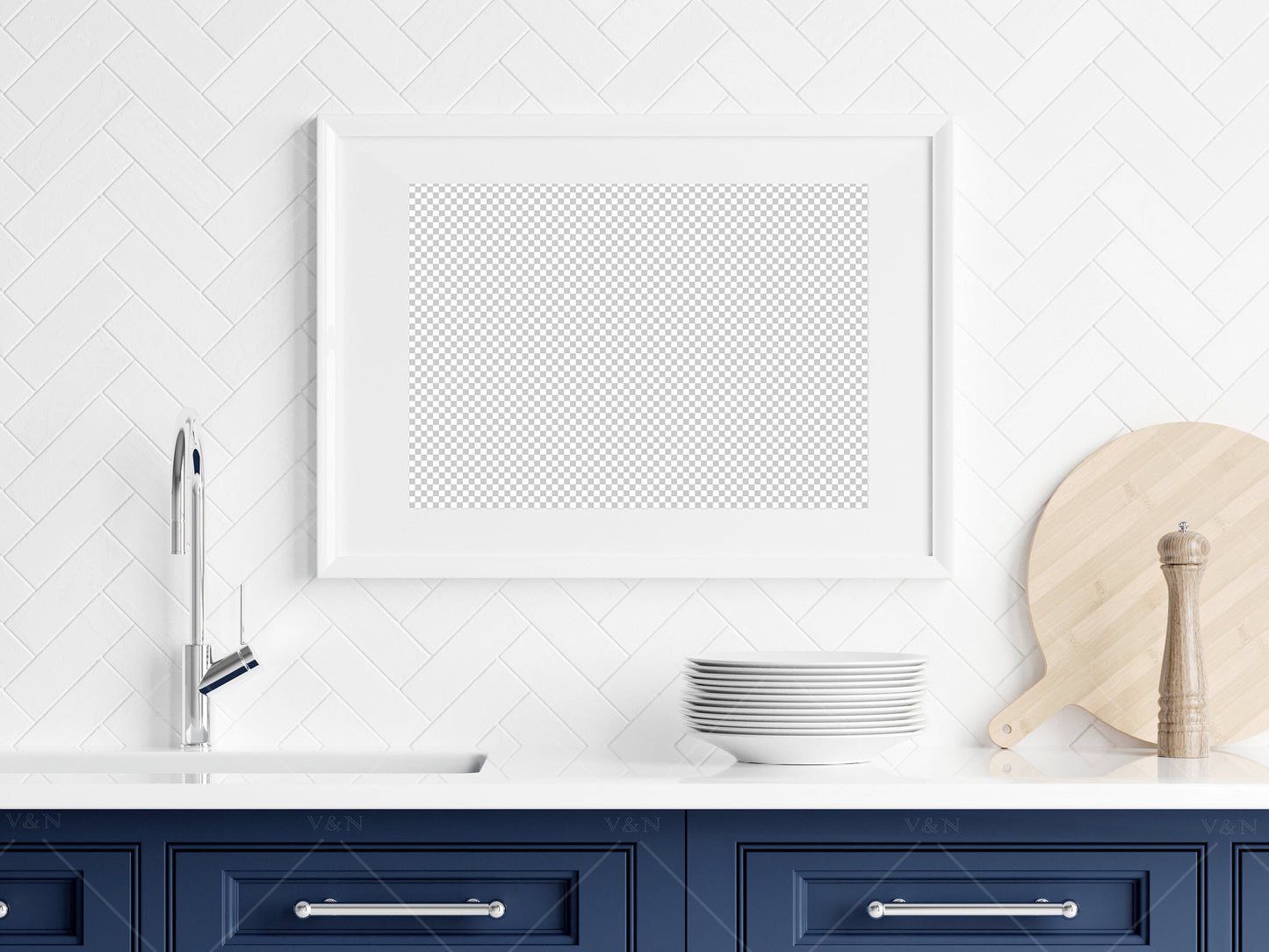 Kitchen Interior Frame Mockup, Poster Mockup