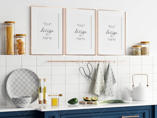 Kitchen Frame Mockup, Poster Mockup, PSD JPG