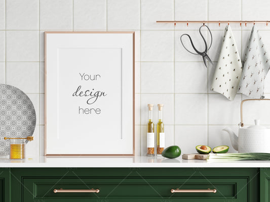 Kitchen Interior Frame Mockup, Poster Mockup