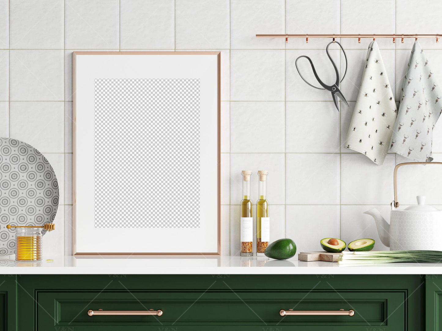 Kitchen Interior Frame Mockup, Poster Mockup