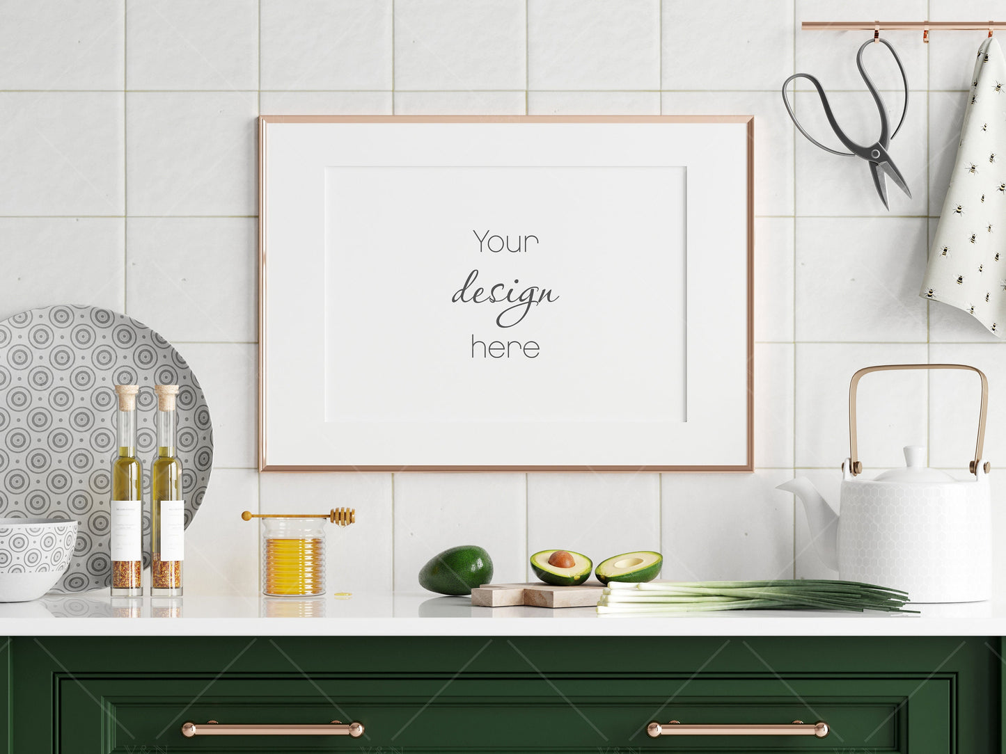 Kitchen Interior Frame Mockup, Poster Mockup