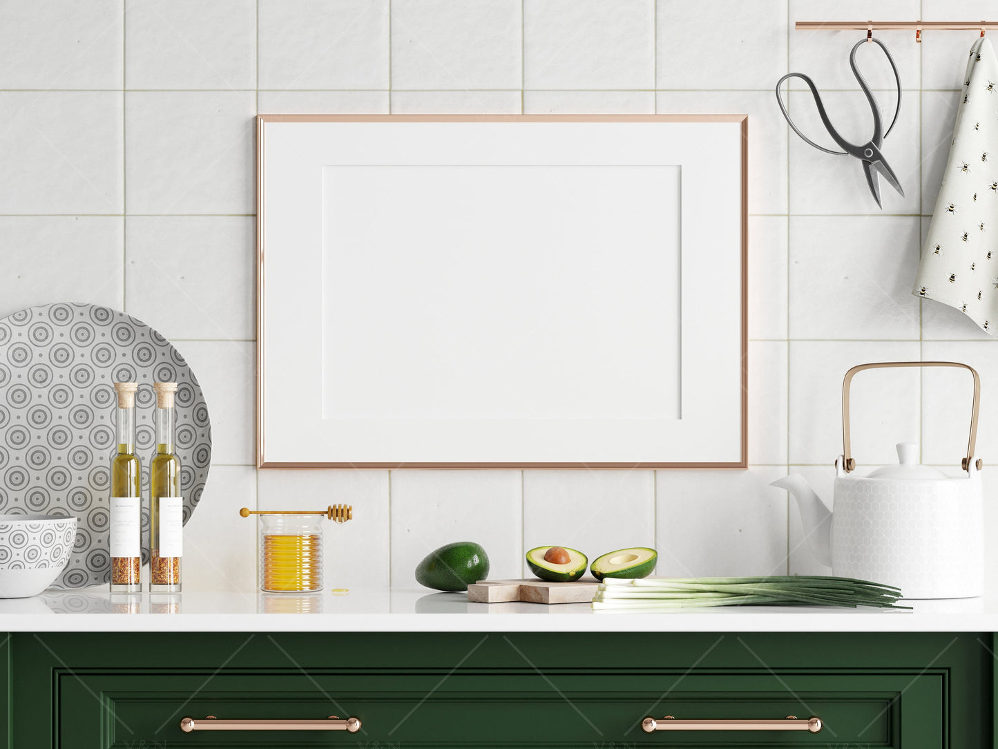 Kitchen Interior Frame Mockup, Poster Mockup