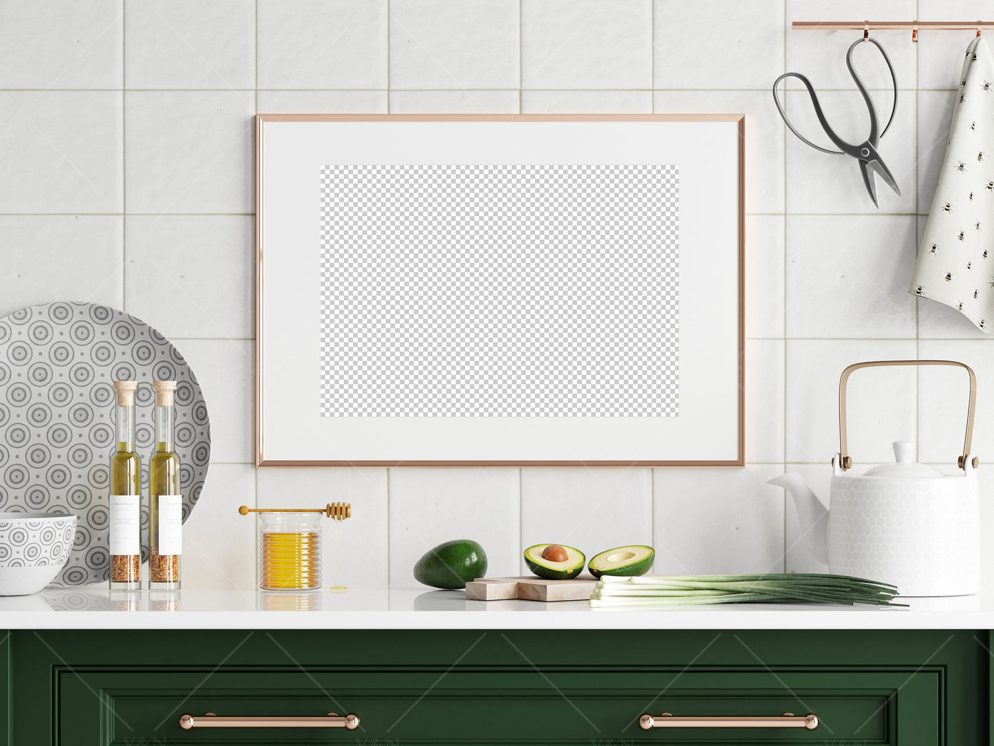 Kitchen Interior Frame Mockup, Poster Mockup