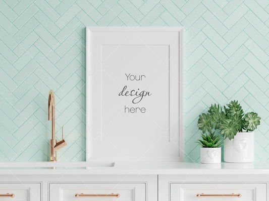 Kitchen Interior Frame Mockup, Poster Mockup