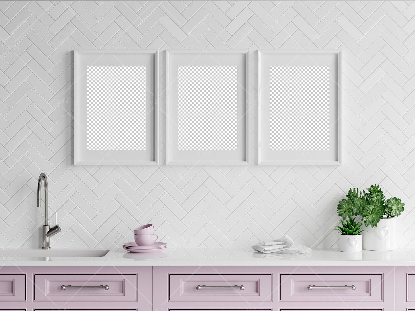 Kitchen Frame Mockup, Poster Mockup