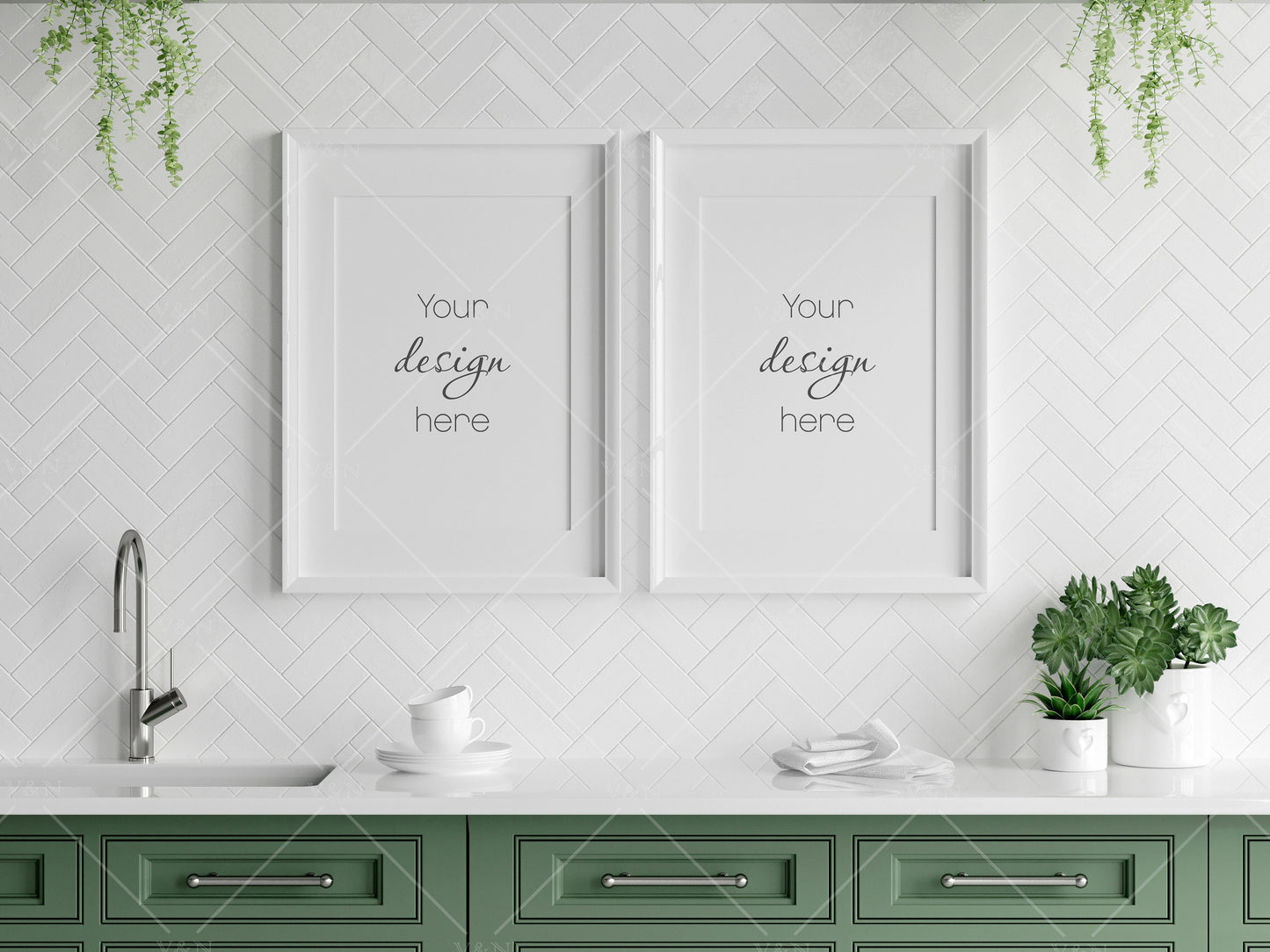 Kitchen Interior Frame Mockup, Poster Mockup