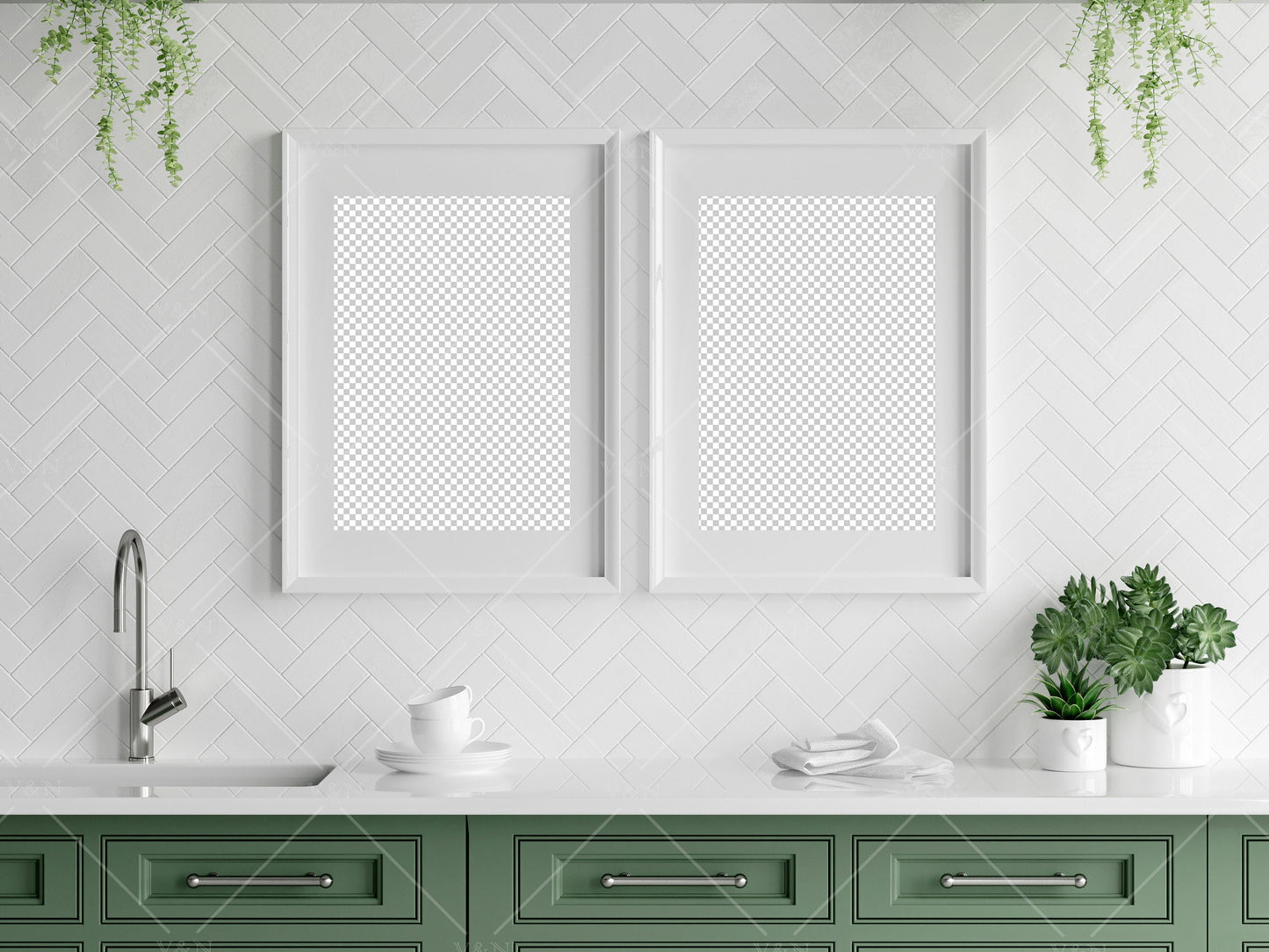 Kitchen Interior Frame Mockup, Poster Mockup