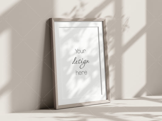 Boho Frame Mockup, Vertical Wooden Frame Mockup A3, Poster Mockup, Poster Mockup, Frame Mockup for Print, Frame Mockup for Art