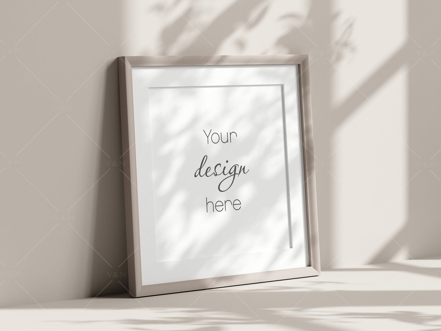 Boho Frame Mockup, Square Wooden Frame Mockup, Poster Mockup, Frame Mockup for Print, Frame Mockup for Art