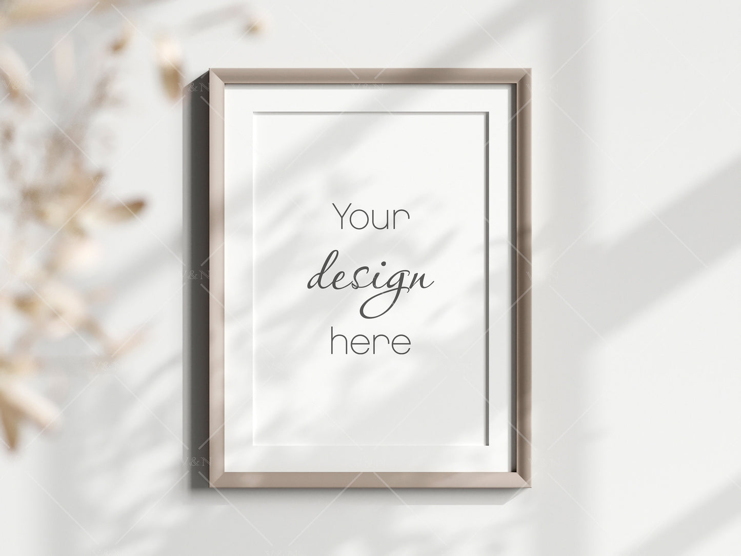 Boho Frame Mockup, Vertical Wooden Frame Mockup A3, Poster Mockup, Frame Mockup for Print, Frame Mockup for Art