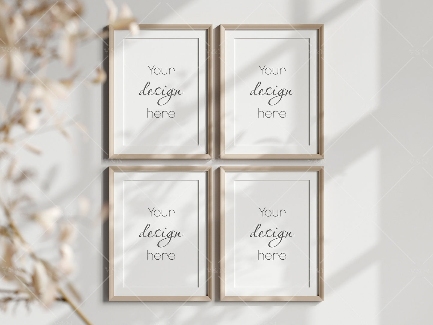 Boho Frame Mockup, Vertical Wooden Frame Mockup A3, Poster Mockup, Frame Mockup for Print, Frame Mockup for Art