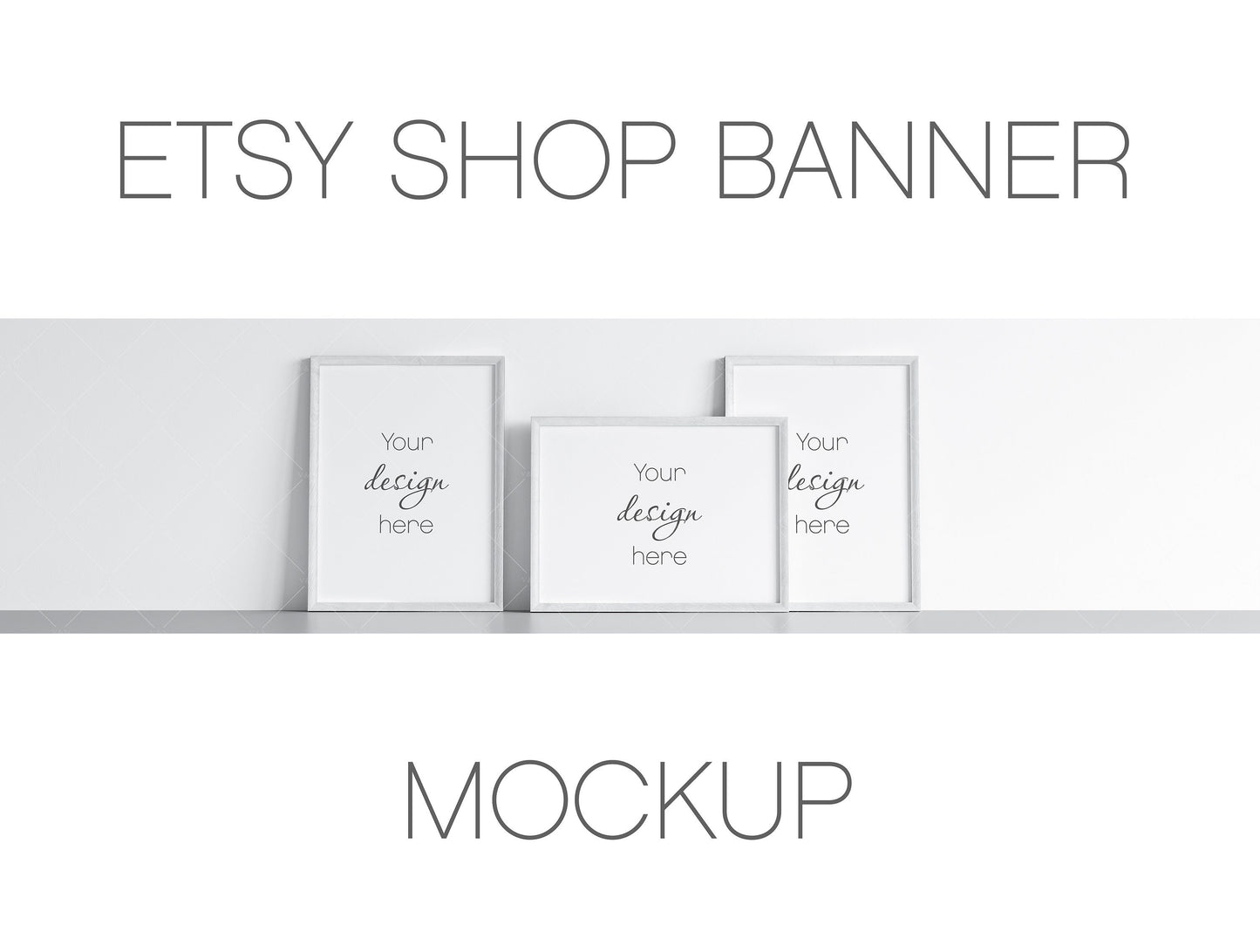 Etsy Shop Banner Mockup With Wooden Frames 3*4 ratio