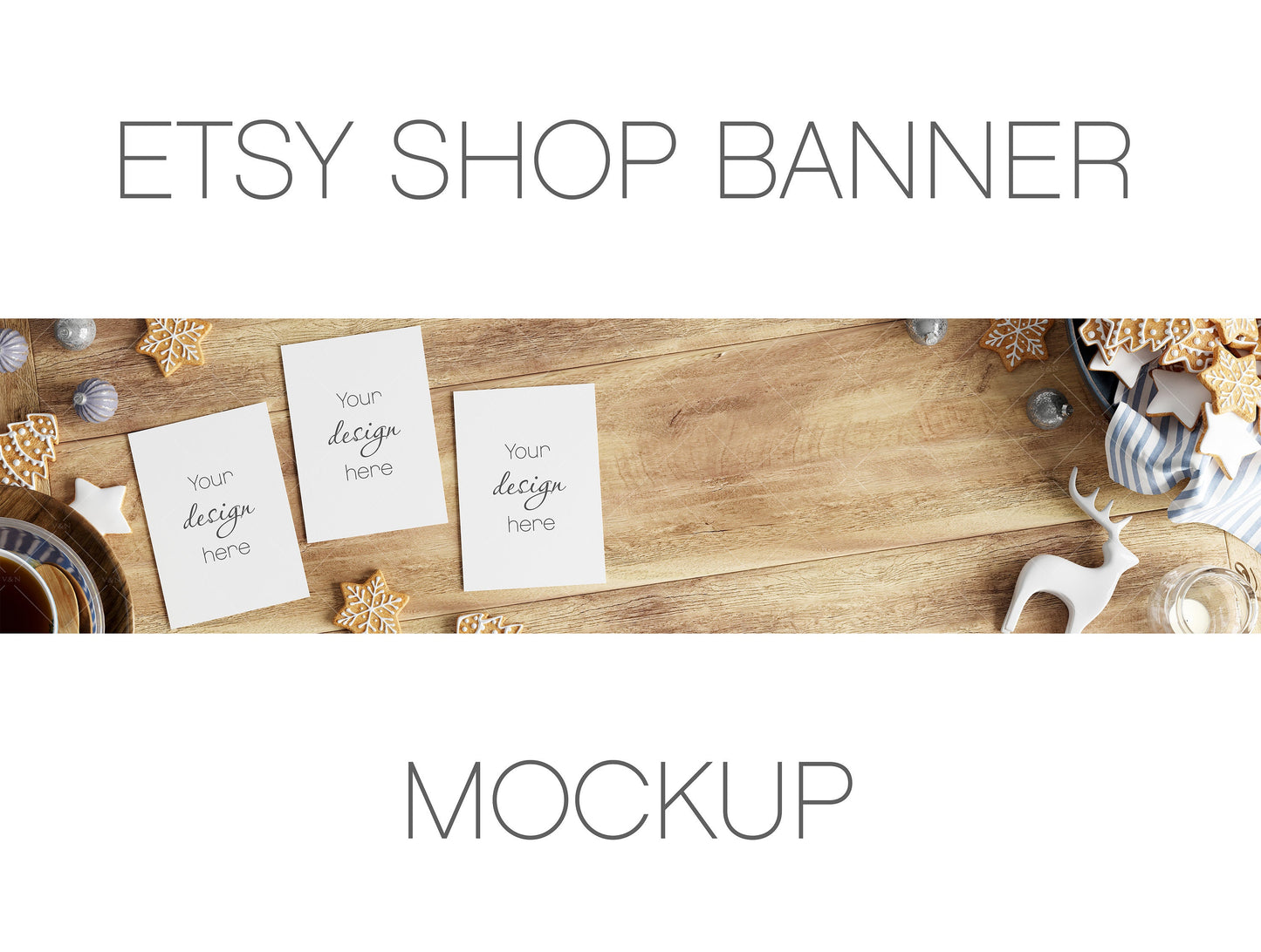 Etsy Shop Banner Mockup, Three Christmas Cards Mockup 5x7, Mockup Christmas Card, Invitation Mockup, Greeting Card Mockup