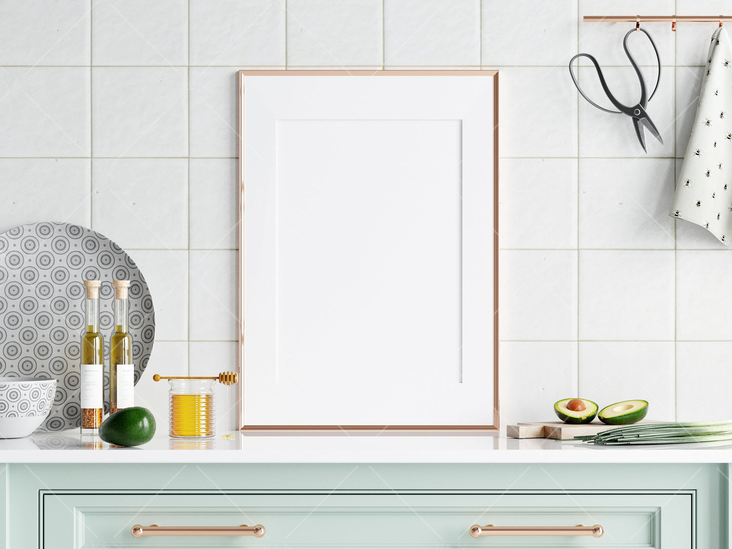 Kitchen Interior Frame Mockup, Poster Mockup