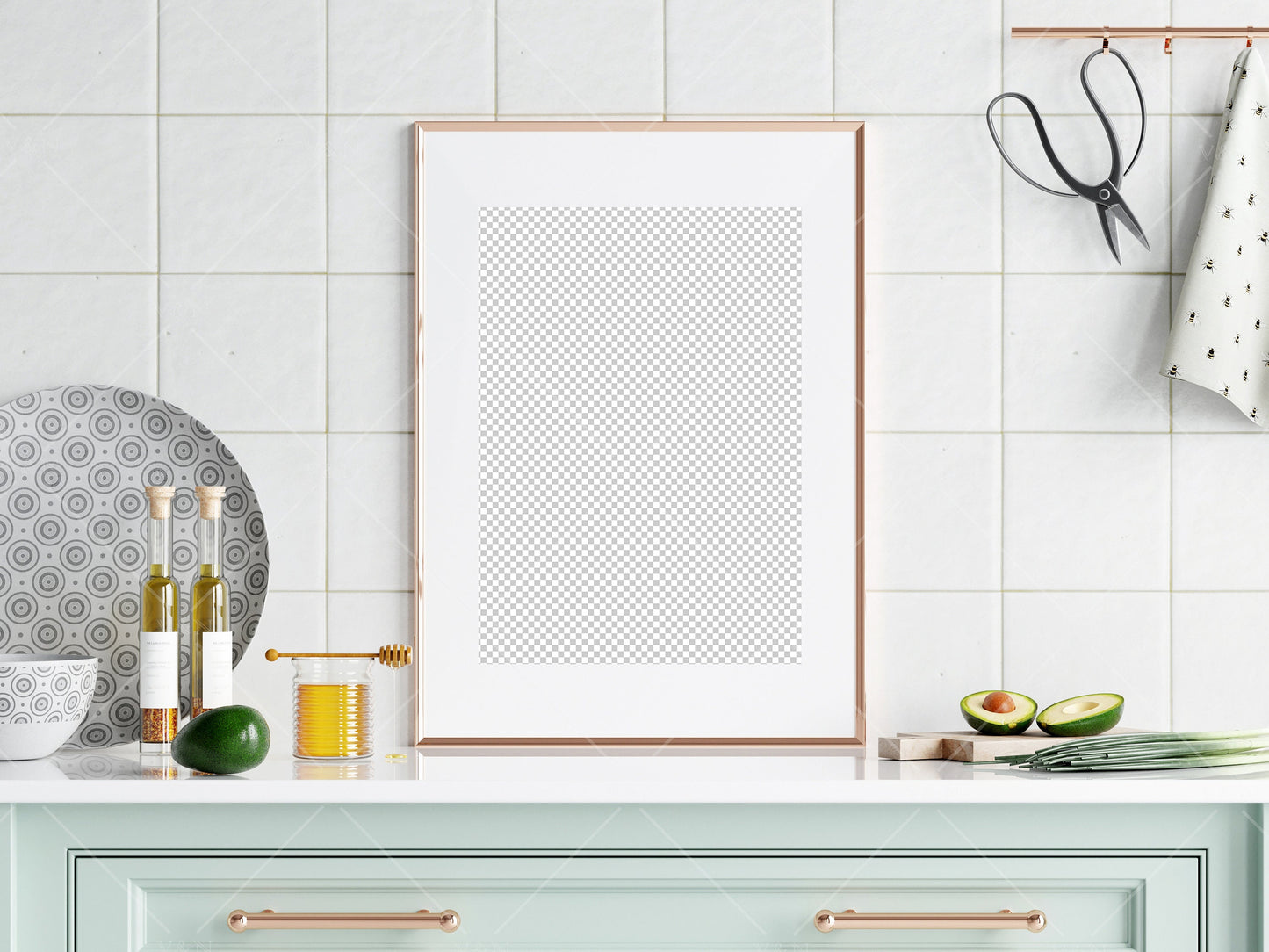 Kitchen Interior Frame Mockup, Poster Mockup