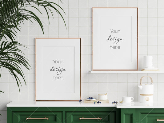 Kitchen Interior Frame Mockup, Poster Mockup