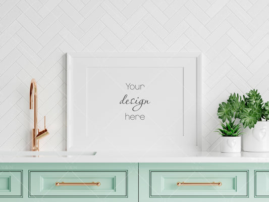 Kitchen Interior Frame Mockup, Poster Mockup