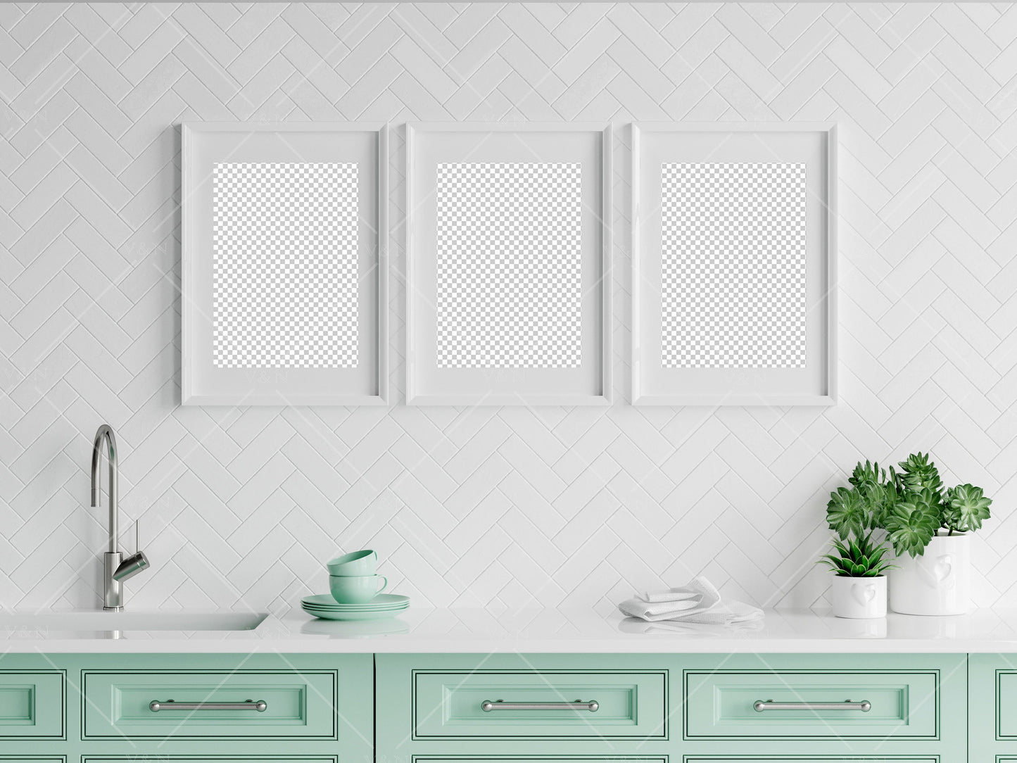 Kitchen Frame Mockup, Poster Mockup