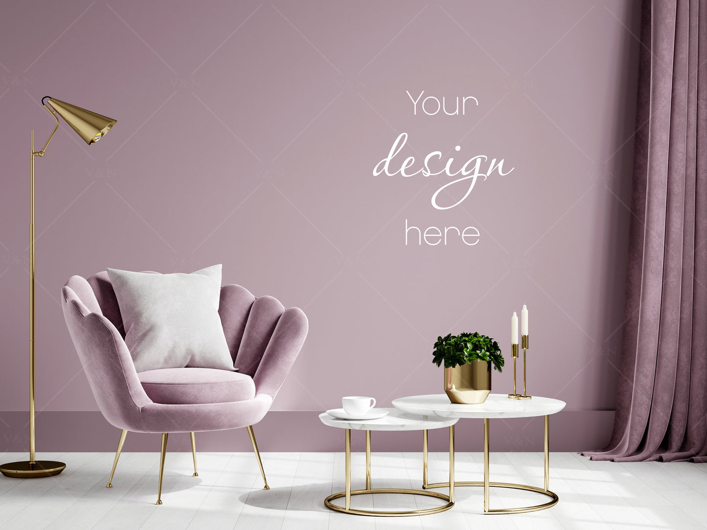 Blank Wall Mockup, Empty Wall Mockup, Modern Interior Wall Mockup, Living Room Wall Mockup, Wall Mockup