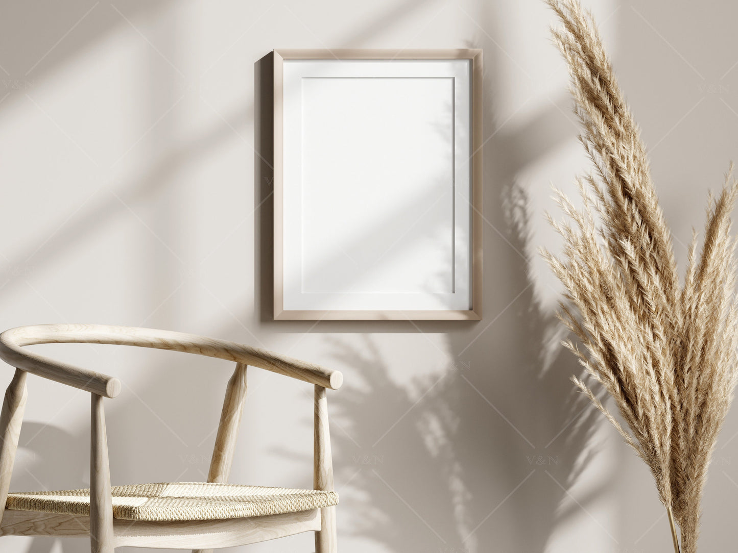 Boho Frame Mockup, Vertical Wooden Frame Mockup A3, Poster Mockup, Poster Mockup, Frame Mockup for Print, Frame Mockup for Art