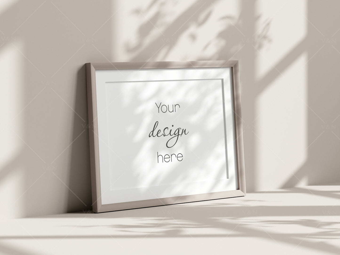 Boho Frame Mockup, Horizontal Wooden Frame Mockup A3, Poster Mockup, Frame Mockup for Print, Frame Mockup for Art