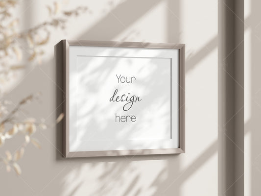 Boho Frame Mockup, Horizontal Wooden Frame Mockup A3, Poster Mockup, Frame Mockup for Print, Frame Mockup for Art