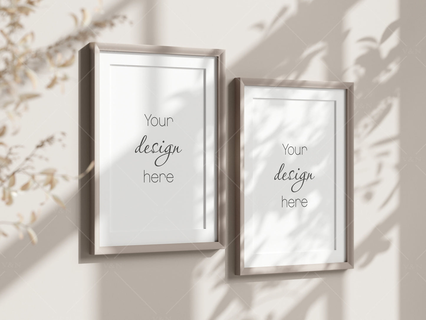 Boho Frame Mockup, Vertical Wooden Frame Mockup A3, Poster Mockup, Frame Mockup for Print, Frame Mockup for Art