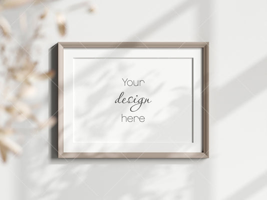 Boho Frame Mockup, Horizontal Wooden Frame Mockup A3, Poster Mockup, Frame Mockup for Print, Frame Mockup for Art