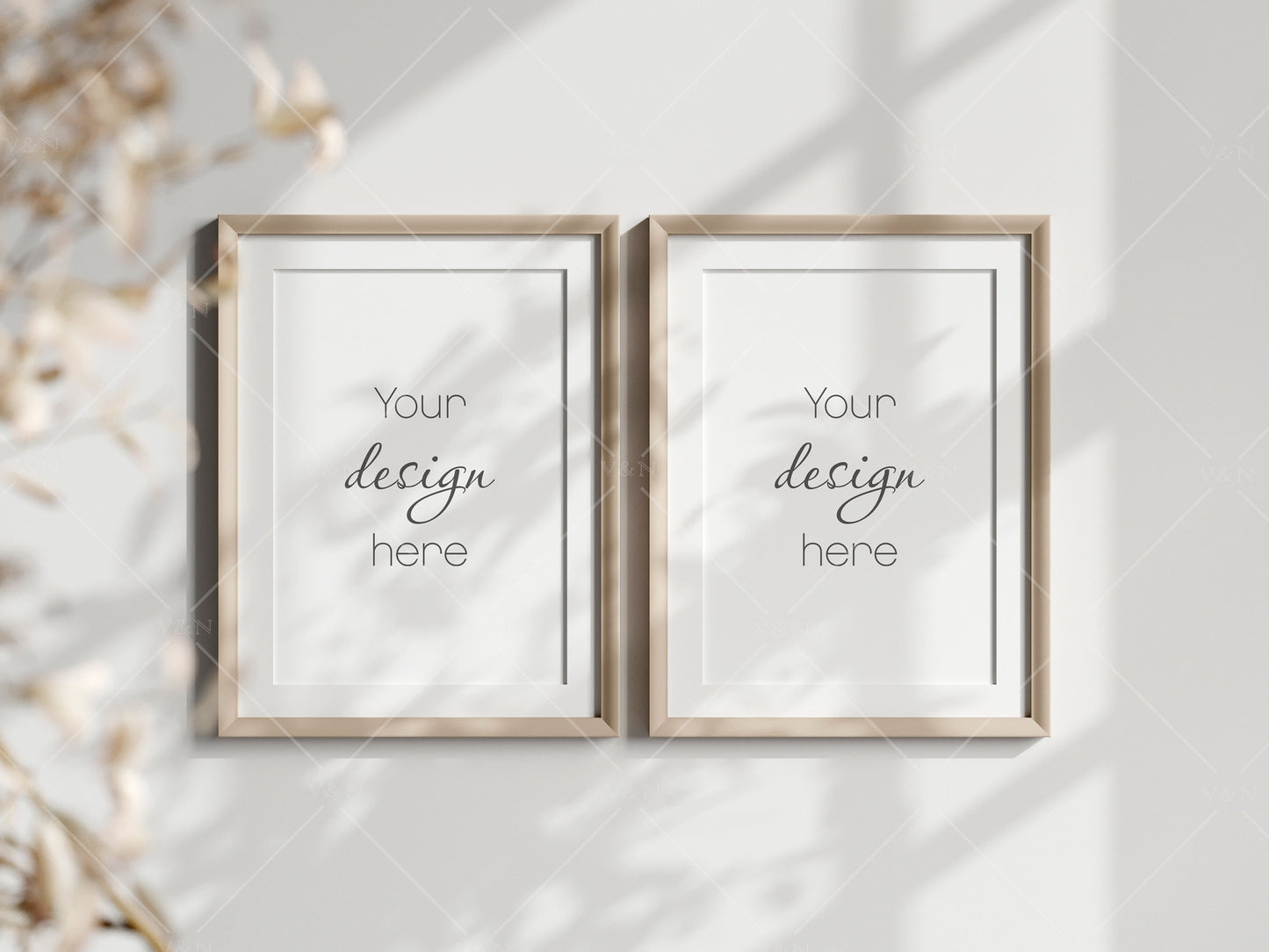 Boho Frame Mockup, Vertical Wooden Frame Mockup A3, Poster Mockup, Frame Mockup for Print, Frame Mockup for Art