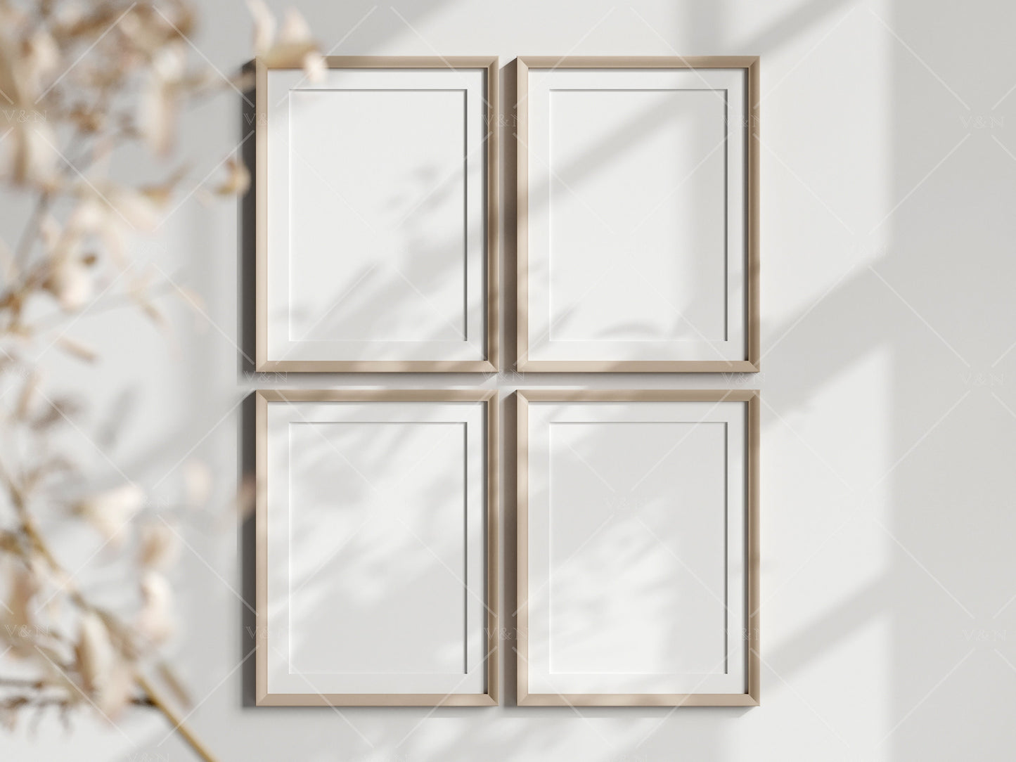 Boho Frame Mockup, Vertical Wooden Frame Mockup A3, Poster Mockup, Frame Mockup for Print, Frame Mockup for Art