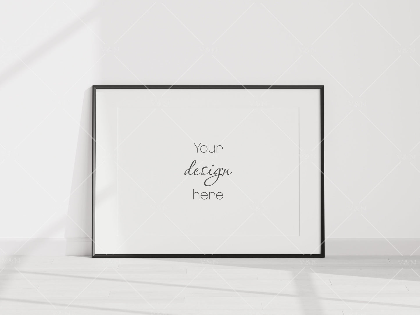 Minimalist Frame Mockup, Landscape Black Frame Mockup A1, Poster Mockup, Horizontal Frame Mockup, Frame Mockup for Art