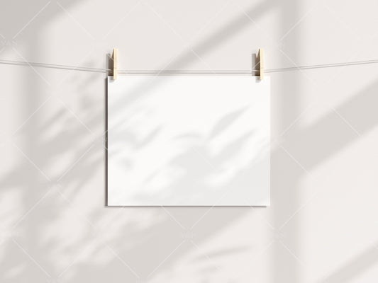 Horizontal Poster Mockup, Mockup Print, Paper Mockup, Pegs and Paper, Art Print Mockup, Minimalist Mockup, Boho Mockup, PSD JPG PNG