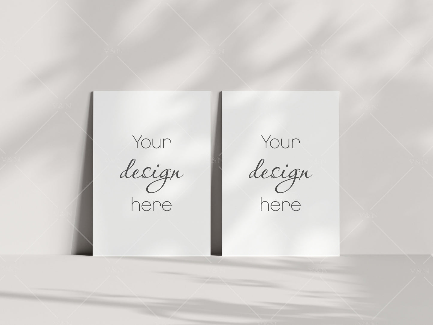 Two Minimalist Card Mockup 5x7, Boho Invitation Mockup, Greeting Card Mockup