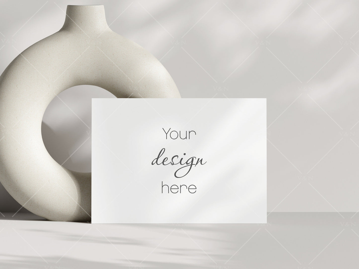 Horizontal Card Mockup Boho 5x7, Invitation Mockup, Greeting Card Mockup