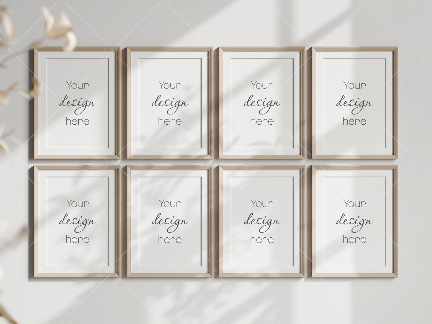 Boho Frame Mockup, Vertical Wooden Frame Mockup A3, Poster Mockup, Frame Mockup for Print, Frame Mockup for Art