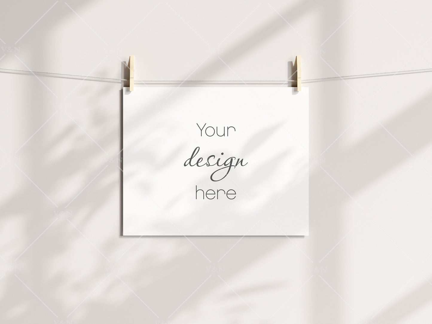 Horizontal Poster Mockup, Mockup Print, Paper Mockup, Pegs and Paper, Art Print Mockup, Minimalist Mockup, Boho Mockup, PSD JPG PNG