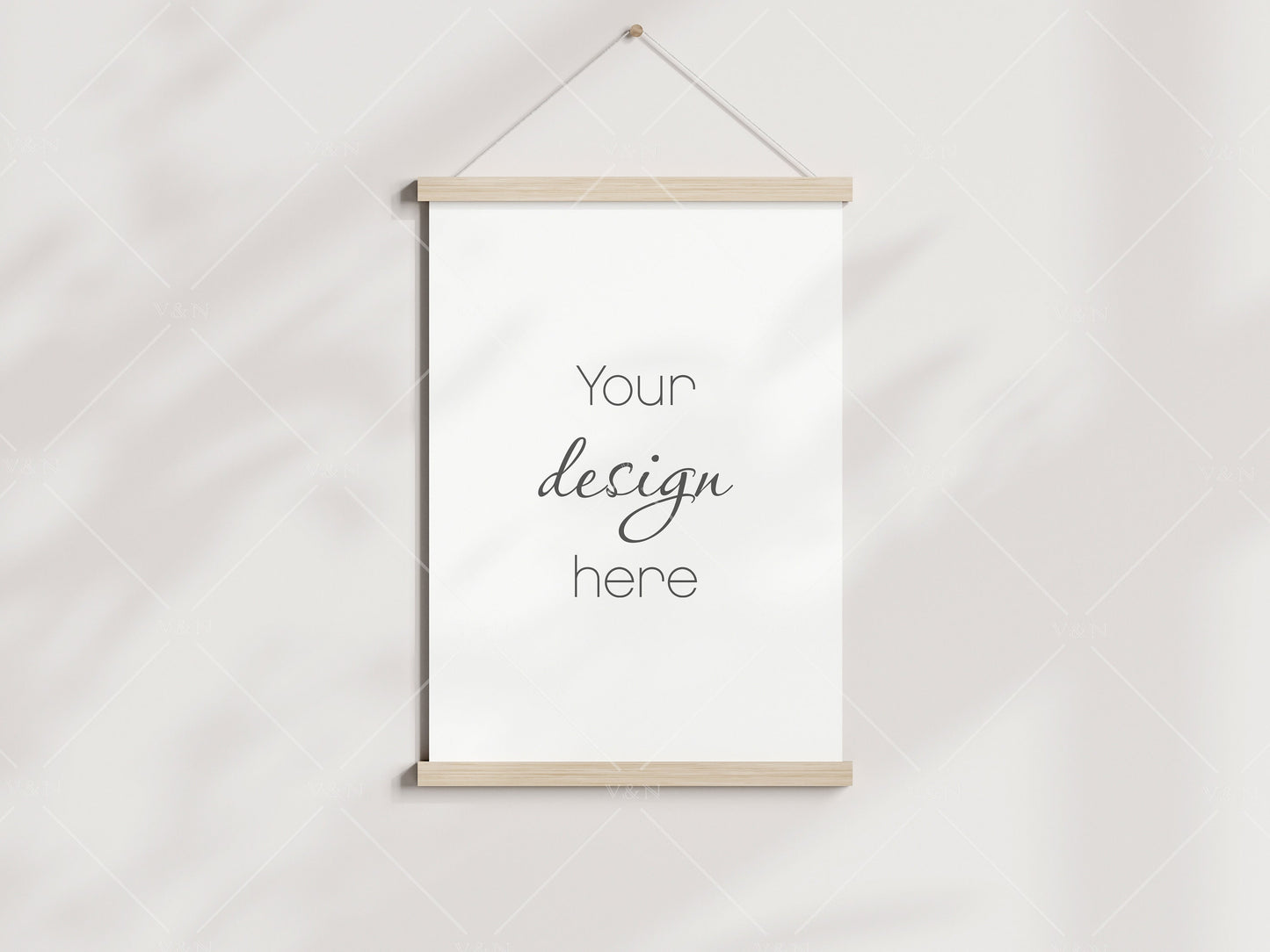 Poster Hanger Mockup, Wooden Hanging Poster Frame, Magnetic Poster Bar Mockup, Minimalist Mockup, Boho Mockup, PSD JPG PNG