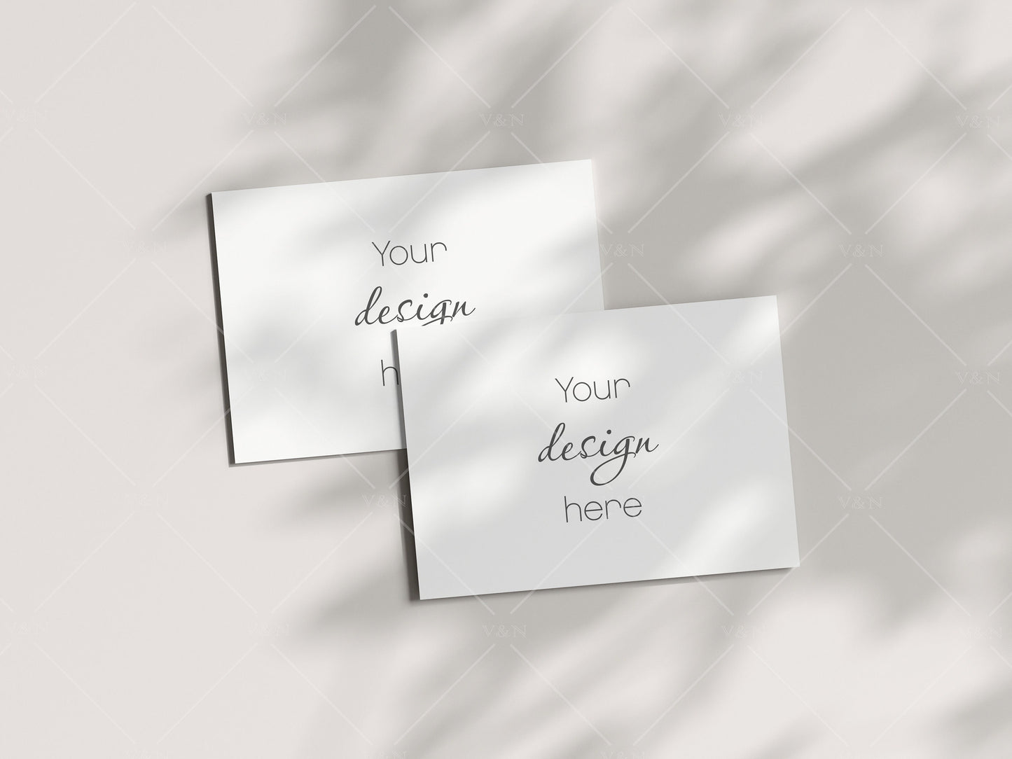 Horizontal Card Mockup 5x7, Boho Invitation Mockup, Greeting Card Mockup